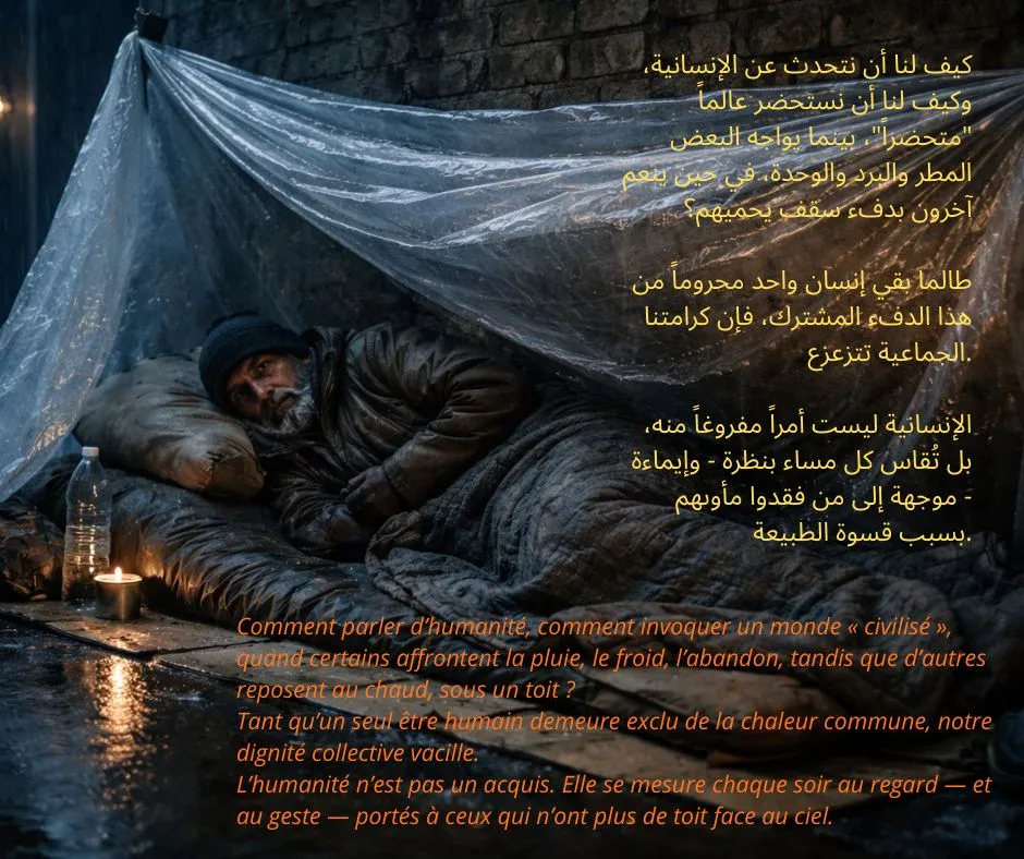 Pensée Un homme sans toit par Rida Lamrini